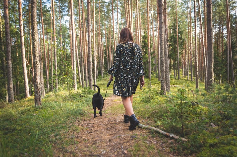 Woman walking in the forest